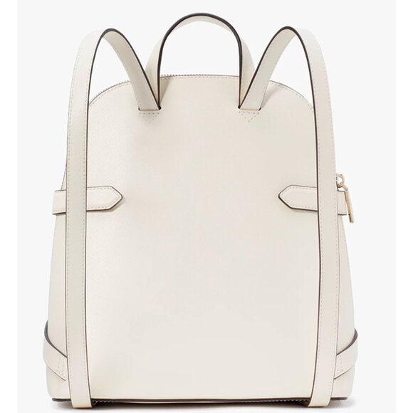 S Kate Spade Staci Dome Backpack Ivory White Leather Bag KG021 NWT Meringue $359 main image 7